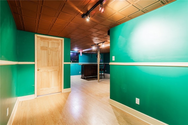 20 Parr Cir, Irondequoit, NY 14617 - corridor with rail lighting, wood finished floors, and an ornate ceiling
