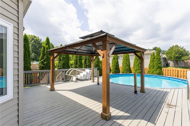 20 Parr Cir, Irondequoit, NY 14617 - outdoor pool with a wooden deck and a gazebo
