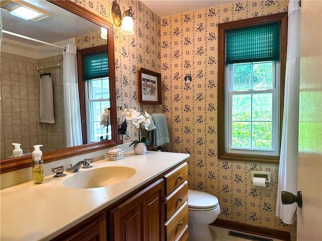 3265 Reading Rd, Reading, NY 14891 - full bath with wallpapered walls, vanity, and curtained shower