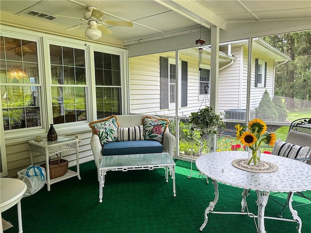 3265 Reading Rd, Reading, NY 14891 - sunroom / solarium featuring a ceiling fan and healthy amount of natural light