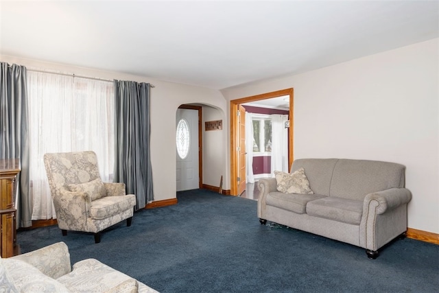 269 Michael Ave, Cheektowaga, NY 14212 - living area with arched walkways and carpet floors