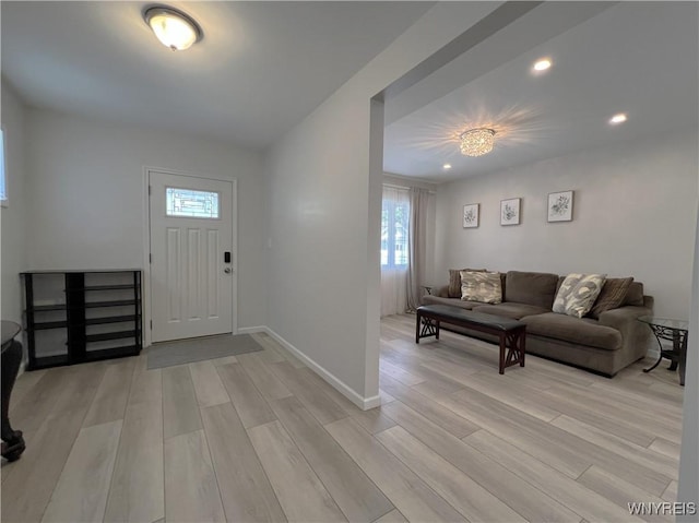 42 Argus St, Buffalo, NY 14207 - entryway featuring plenty of natural light, light wood-type flooring, and recessed lighting