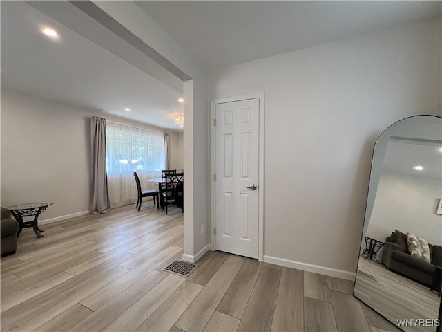 42 Argus St, Buffalo, NY 14207 - hallway featuring light wood finished floors and recessed lighting