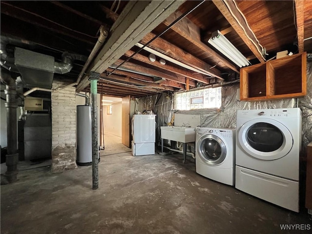 42 Argus St, Buffalo, NY 14207 - basement with independent washer and dryer and water heater