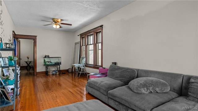 46 Alexander Ave, Cheektowaga, NY 14211 - living area with a ceiling fan and wood-type flooring