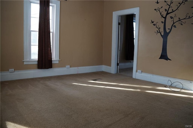 unfurnished room with carpet floors