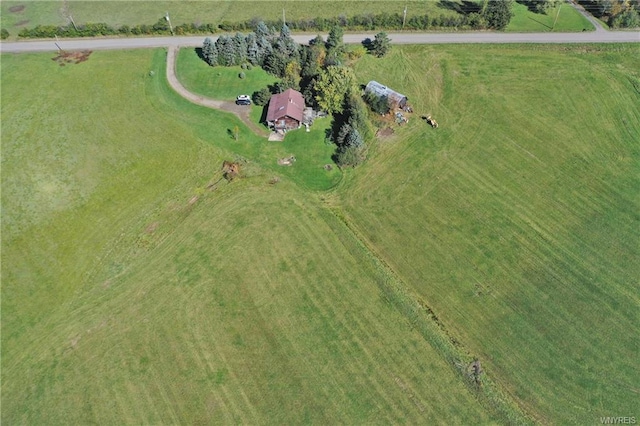 aerial view with a rural view