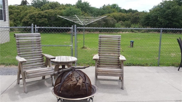 view of nearby features featuring a yard and a patio area