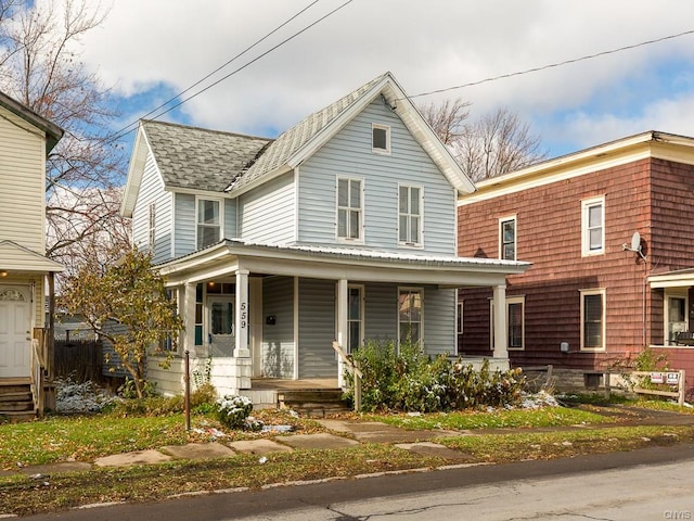 view of front of property with a porch