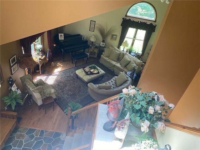 living room featuring hardwood / wood-style floors