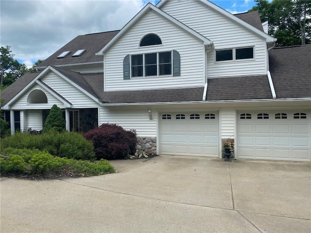 view of front of home with a garage