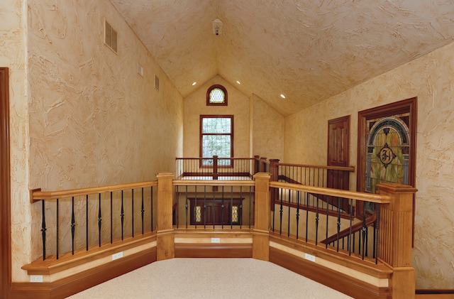 interior space featuring lofted ceiling