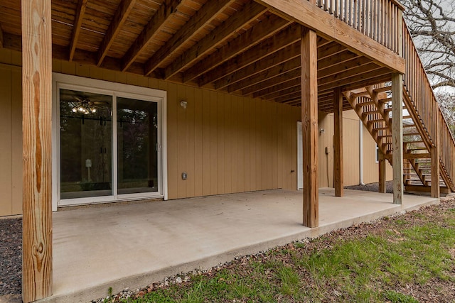 view of patio featuring a deck