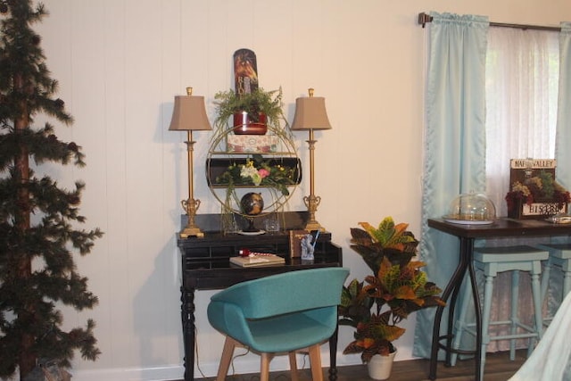 sitting room featuring hardwood / wood-style floors