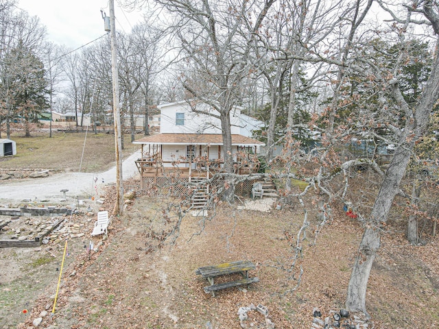 exterior space featuring a wooden deck