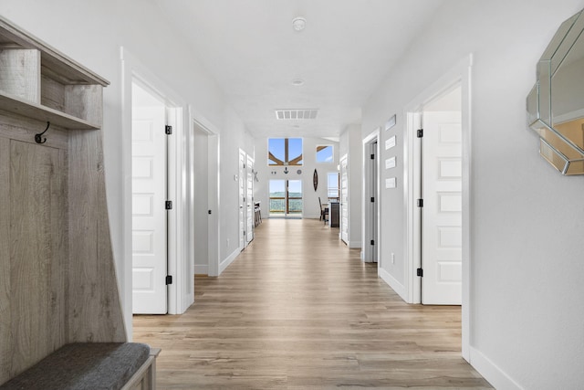 hall featuring light hardwood / wood-style floors