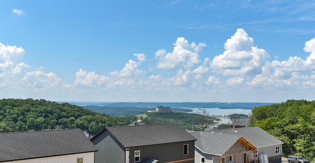 exterior space featuring a water view