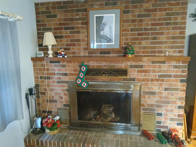 details with a fireplace