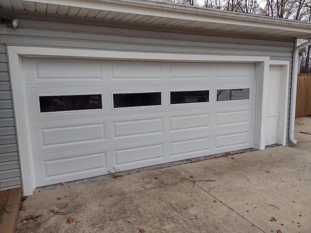 view of garage