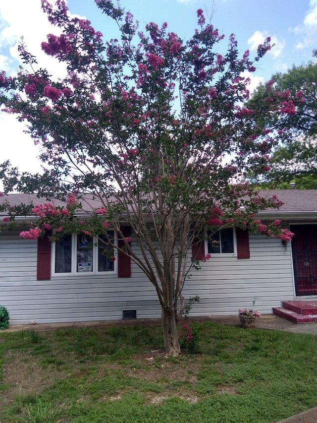 view of side of property featuring a yard