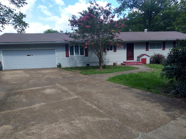 single story home with a garage