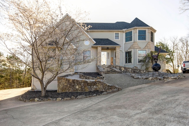 view of front of home with a garage