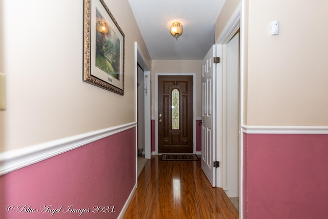 hallway featuring hardwood / wood-style floors