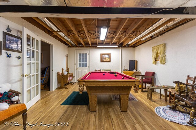 4565 State Route Cc, West Plains, MO 65775 - rec room featuring a textured wall, wood finished floors, and pool table