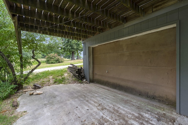 view of garage