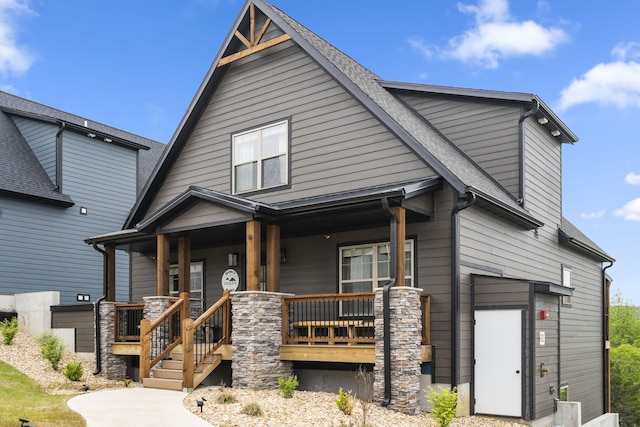 craftsman house with covered porch