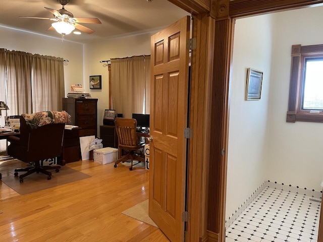 1179 County Road 1050, Willow Springs, MO 65793 - office area with light wood-style floors and ceiling fan