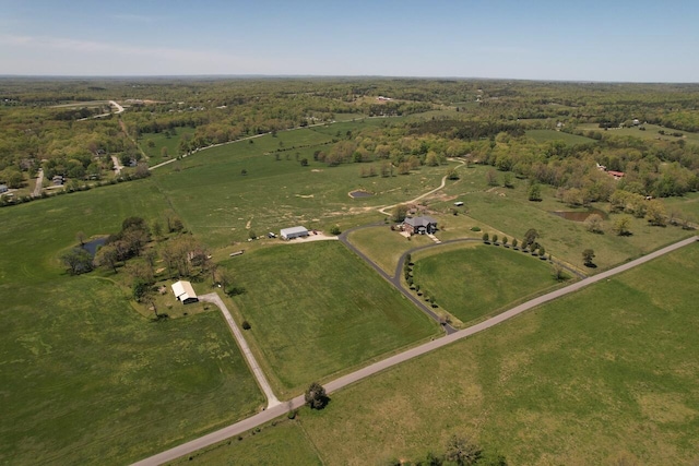 bird's eye view with a rural view