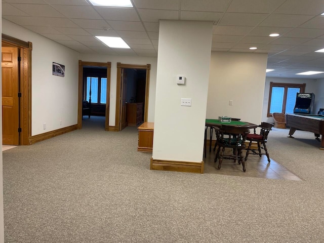 interior space featuring a paneled ceiling