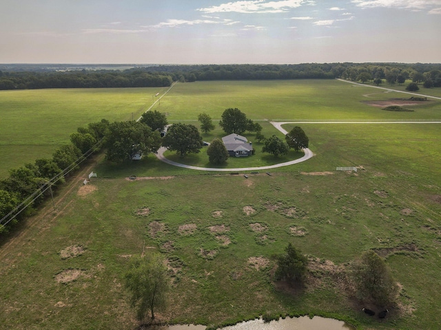 aerial view featuring a rural view