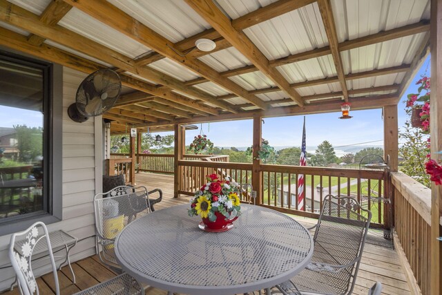 deck featuring outdoor dining area