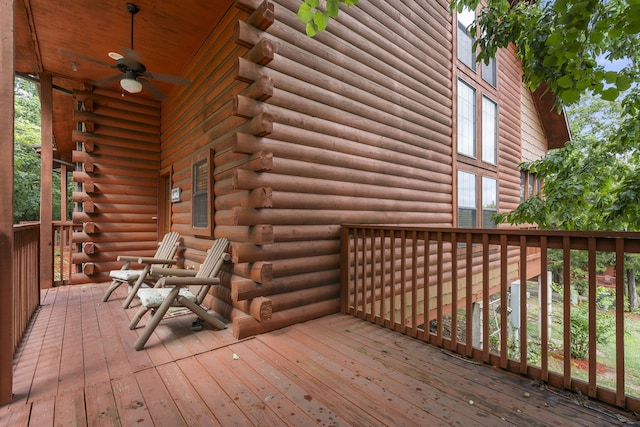 deck featuring ceiling fan