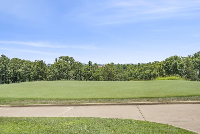 view of property's community featuring a lawn