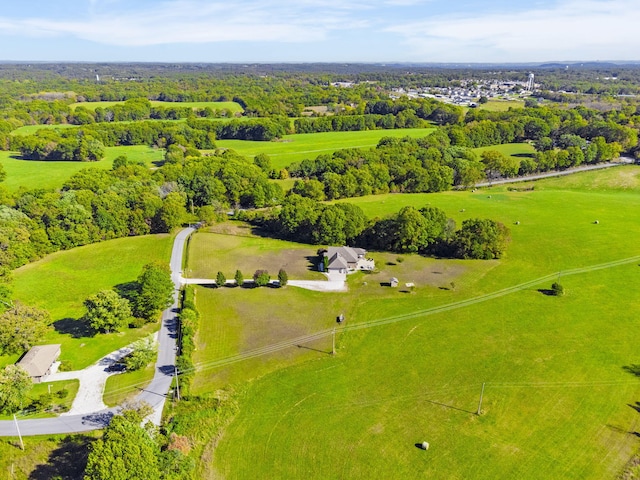 bird's eye view with a rural view