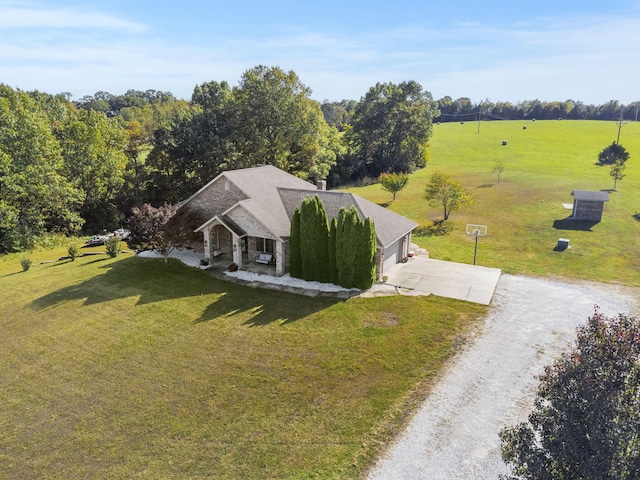 bird's eye view with a rural view