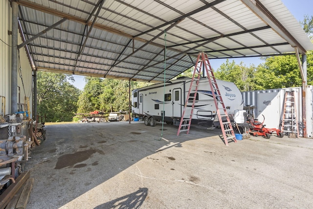 view of car parking featuring a carport