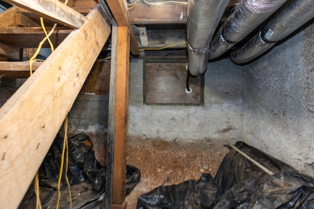 view of unfinished attic