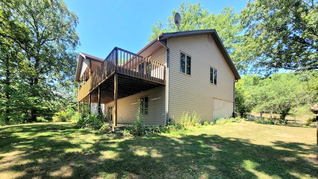 1201 Railey Creek Rd, Reeds Spring, MO 65737 - back of house with a lawn and a deck