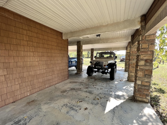 view of parking featuring a carport