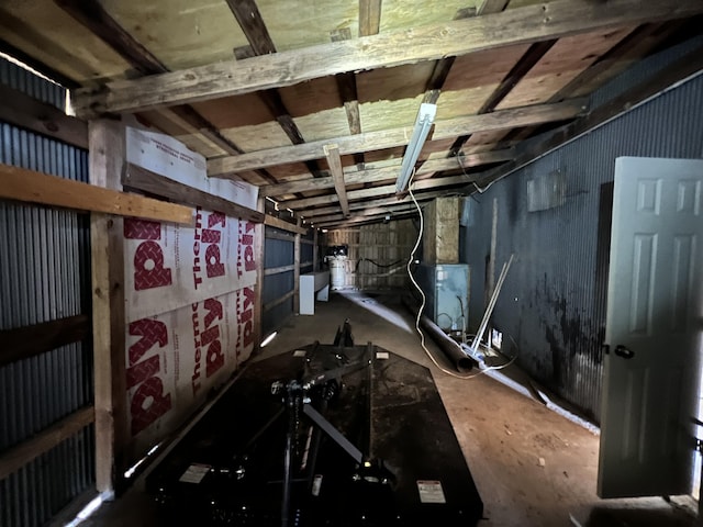 view of unfinished below grade area