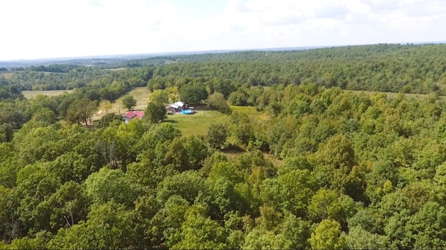 drone / aerial view with a forest view