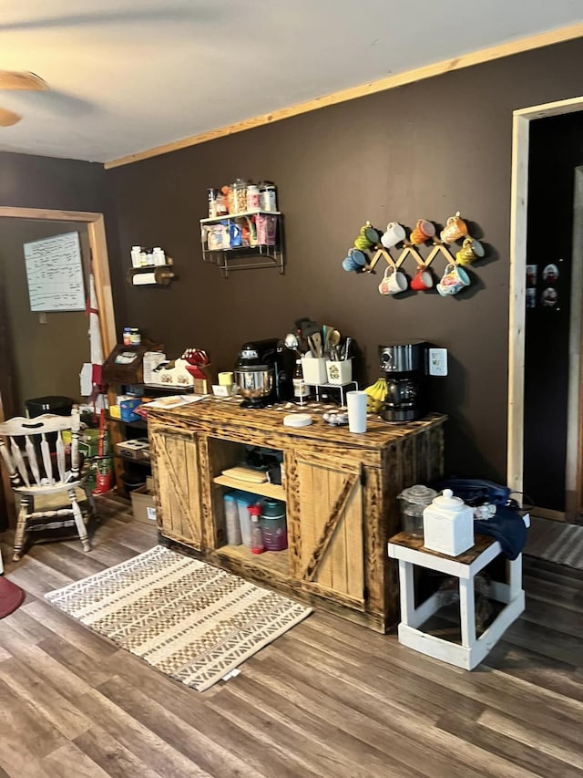 1100 Hattie Dr, Willow Springs, MO 65793 - bar with a ceiling fan and wood finished floors