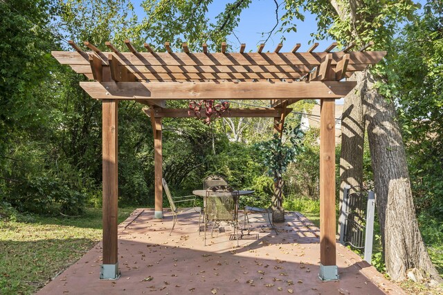 view of patio with a pergola