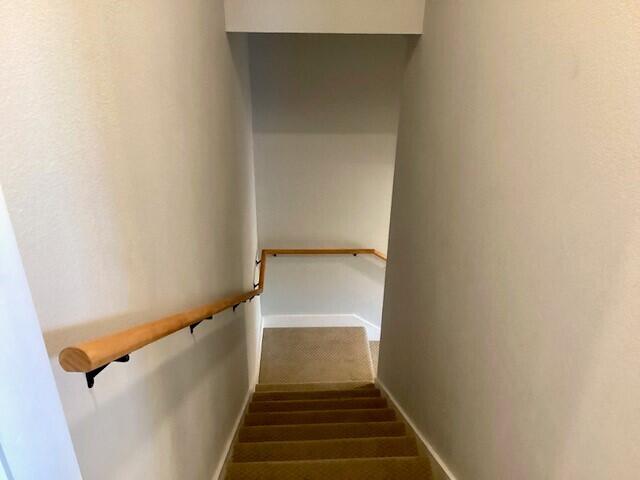 stairway featuring wood-type flooring