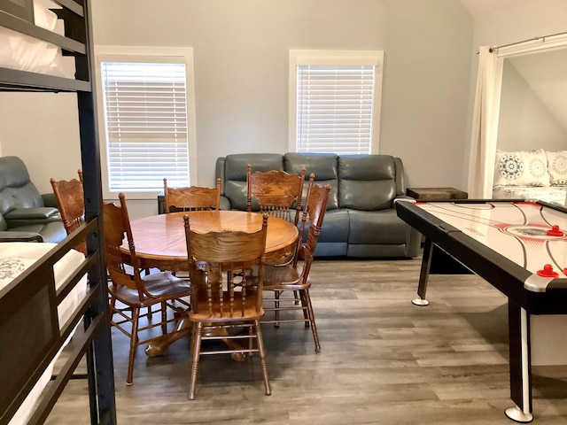 dining area featuring wood-type flooring