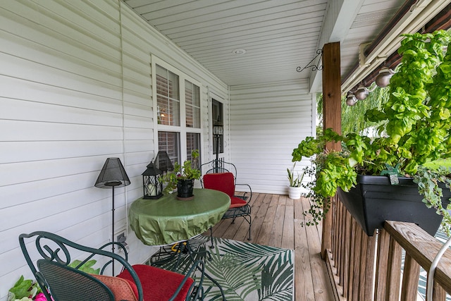 deck featuring covered porch